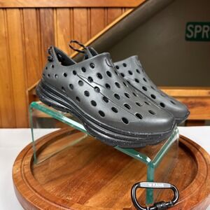 Kane Revive Active Recovery Shoes Charcoal Grey Black Perforated Slip On Men 4